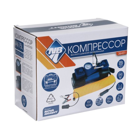 Compressor automobile Nova Bright AK-75L, 75 l/min, 150 PSI, metal, LED background, bag-9