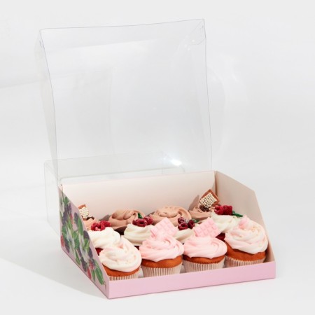 Confectionery box with PVC lid, packaging, “berries”, 25 x 22.5 x 10 cm-2
