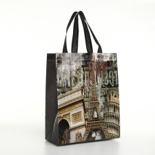 Household bag without fastening, brown color