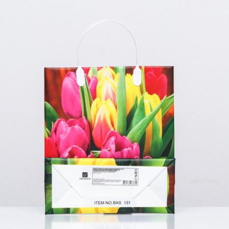 Spring flowers package, red, soft plastic, 26 x 23 cm 110 μm-1