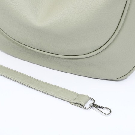 Load bag with zipper, outer pocket, long belt, green color-5
