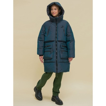 Coat for girls, height 128 cm, black color-17