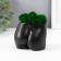 Kashpo concrete "innocent species" height 6.5cm, width 8.5 cm black with moss