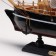 Souvenir small "Elijah" souvenir ship, Black side, beige sails with stripes, 5.5 × 23.5 × 23.5 cm