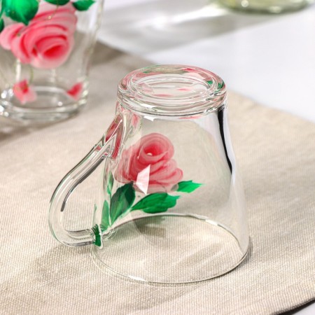A set of mugs "Pink petals", 250 ml, in gift packaging, 6 pcs, mix-1