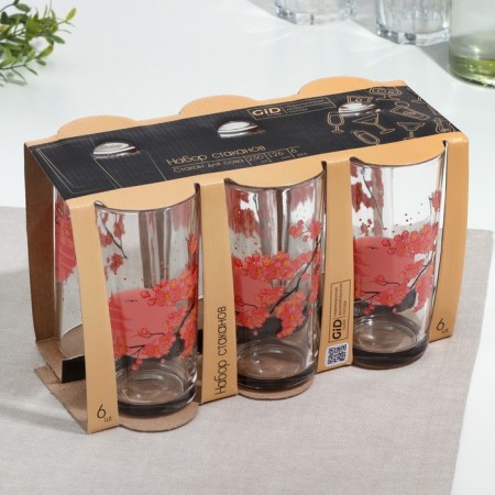 A set of glasses "Sakura branch", glass, 230 ml, 6 pcs-5