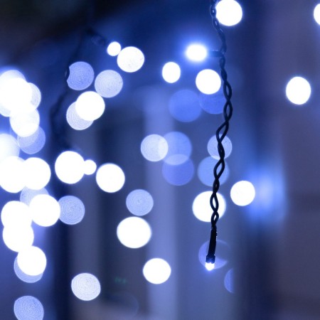 Garland "fringe" 25 × 0.7 m, IP44, UMS, dark thread, 450 LED, white glow, 220 V-2