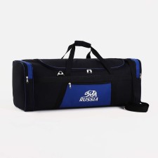 Road bag with lightning, 3 outer pockets, long belt, black/blue color