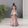 Polystone souvenir "Girl in a kimono with a mirror" pink-lilac 6x7.5x18 cm