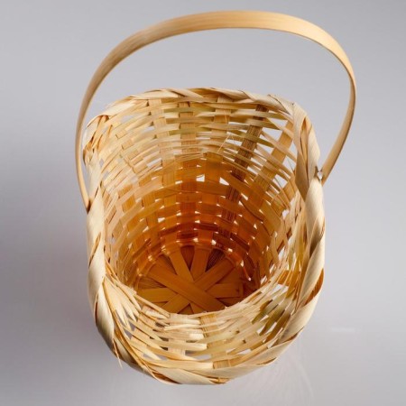 Wicker basket, bamboo, natural color, (hat with bend)-2