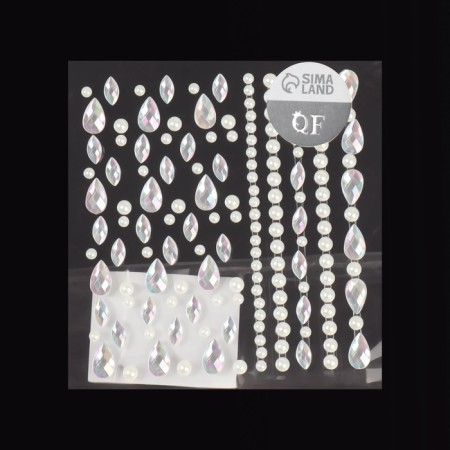 Pearl rhinestones for nail decor, adhesive, multi -colored-4
