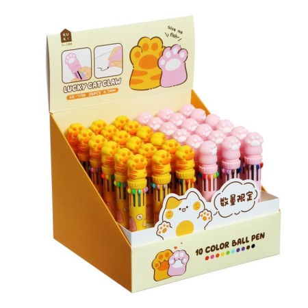 Handle Automatic Ball 10 color, rod 0.7 mm, "paw", mix-6
