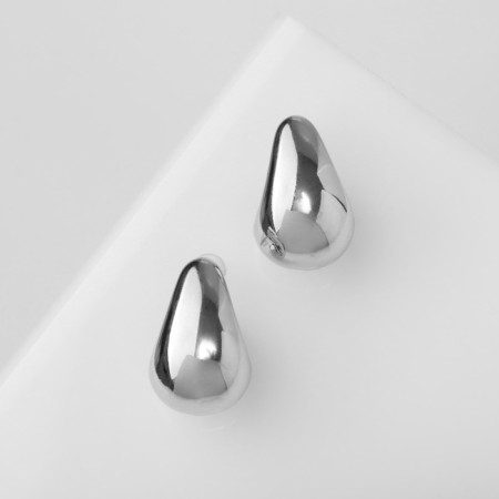 Earrings plastic "drop" The structure of mini, color silver-2