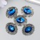 Decor for creativity Metal "Medallion with sapphire in silver frame" 3x2.6 cm