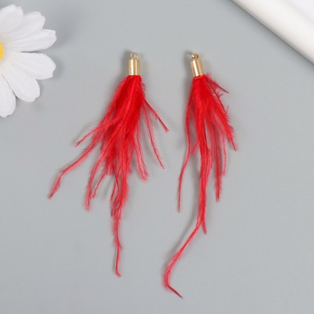 Decor for creativity Pen "Brush Ostrus" set 2 pcs red 9x0.5 cm