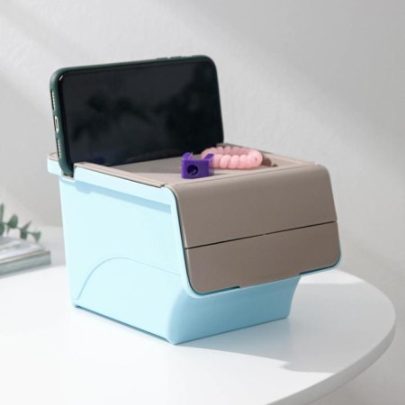 Plastic container for storage with a lid-regiment, 17 × 11 × 11 cm, color mix-1
