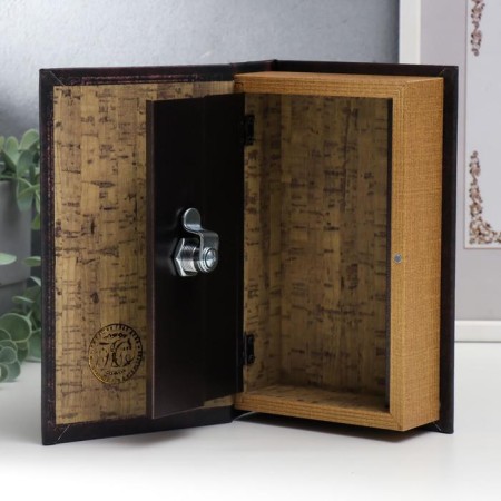 Safe-book wood, leatherette "Cathedral Code of 1649" 21x13x5 cm-3