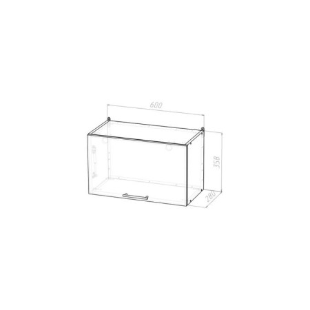 Cabinet hinged Kira 600x300x360 with lifting door wenge/quado shimo dark-1
