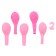 Set of candle in cake + 5 balls, number 2, pink