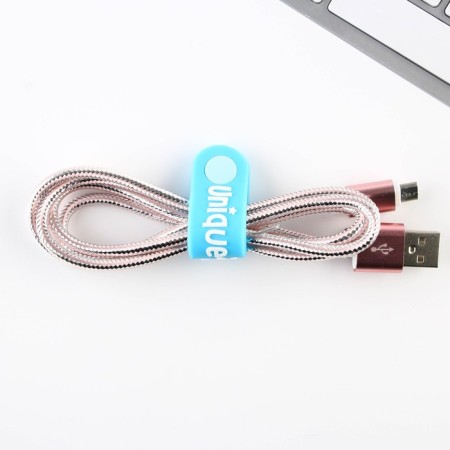 Set of wire holder+Micro USB cable "Happy New Year", 1a, 1m-2