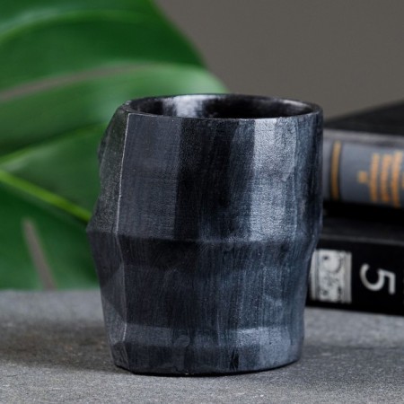 Kashpo - organizer "Geometric head" Black, 7.5x8.5x7cm-3