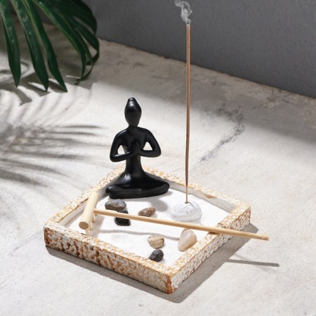 Garden of Stones with a stand for incense "Zen", 12x12x9.5cm, concrete