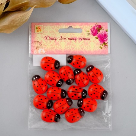 Decor for creativity wood "ladybugs" (set of 15 pcs) 1.3x2.5 cm-4
