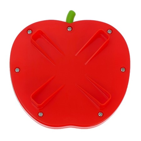 Magnetic tablet "Apple", small, 142 holes, red color-4