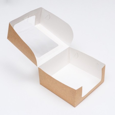Confectionery packaging with a window, craft, 21 x 21 x 10 cm-1