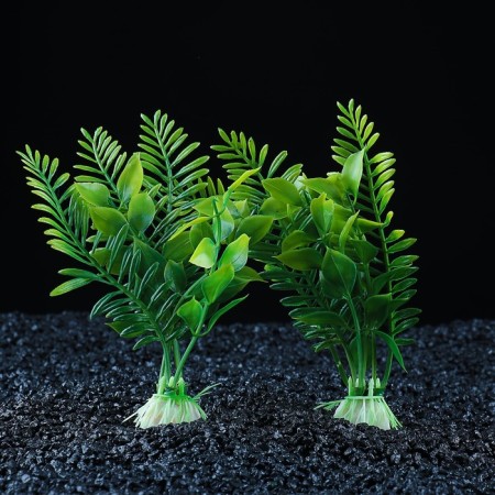 Set of artificial plants for aquarium (2 pcs), 15.5 cm-1