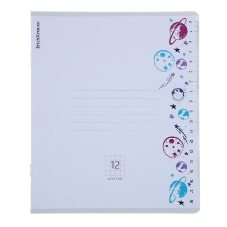 Notebook of 12 sheets in the Erichkrause "Ruler Hobby", the cover coated cardboard, an offset block 100%, mix-9