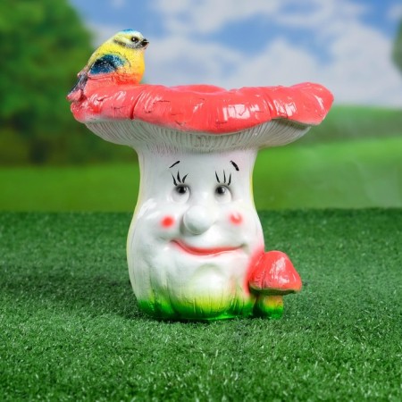 Garden figure "Mushroom with a titmous" 19x20x21cm