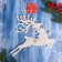 Christmas tree decoration "Running deer with stars" 22x24 cm, white