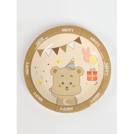 A set of paper dishes "Happy Bear", a set of 12 pcs.-1