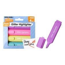 A set of markers of textbooks 4 pieces 4 colors, sparkles, pastel