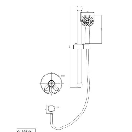 Shower mixer D&K Rhein Marx DA1395201, single -leaf, built -in, chrome-1