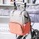 Women's backpack with a thermal carman, thermal mosque - portfolio, gray/pink color