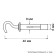 Anchor bolt of scrap, with a hook, galvanized, 8x40 mm, 100 pcs