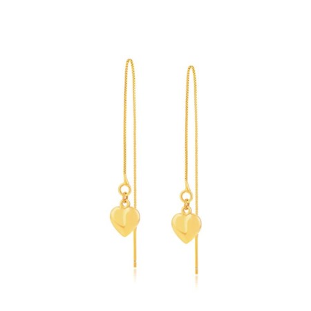 Hanging earrings Xuping chains, heart, color gold-4
