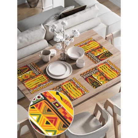 A set of napkins for setting the African Ethnos table, rectangular, rounded edges, size 30x46 cm, 4 pcs-1