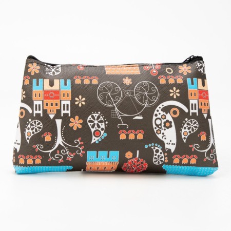 Lightning cosmetic bag, dark brown color-2