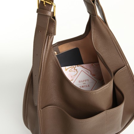 Women's bag on magnet Textura, average size, brown color-6