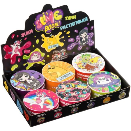 Set of slines maxi "Slime Boom. Trend Mix ”, 250 ml, 6 species with filling., Show-bogs-1