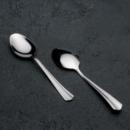 Teaspoon "New", h = 14 cm, thickness 1.2 mm, silver color