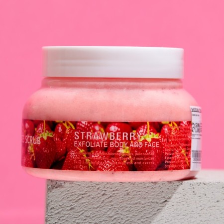 Strawberry body scrub, 380 gr