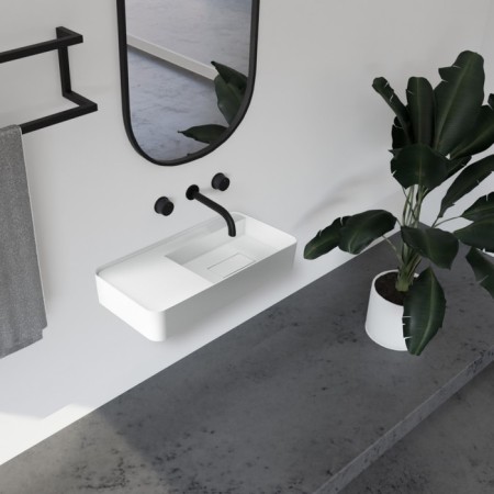 ABBER STEIN AS2627-0.8 sink, suspended, 800x400x150 mm, artificial stone, white-1