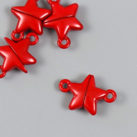 Magnetic metal lock "Star" red 2.2x1.5x0.6 cm
