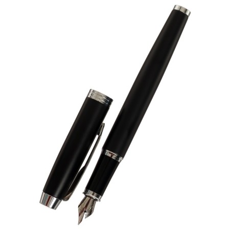 Gift feathers in the leatherette case, black body with silver-2