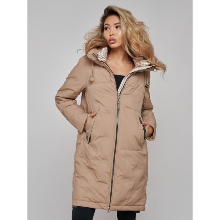 Coat insulated winter female, size 48, beige color-15