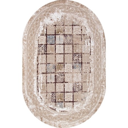 Oval carpet Karmen Hali Quantum, size 78x150 cm, color Brown/Brown